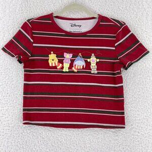 Her Universe Disney Holiday Winnie the Pooh Festive Lights Stripe T-Shirt Size S